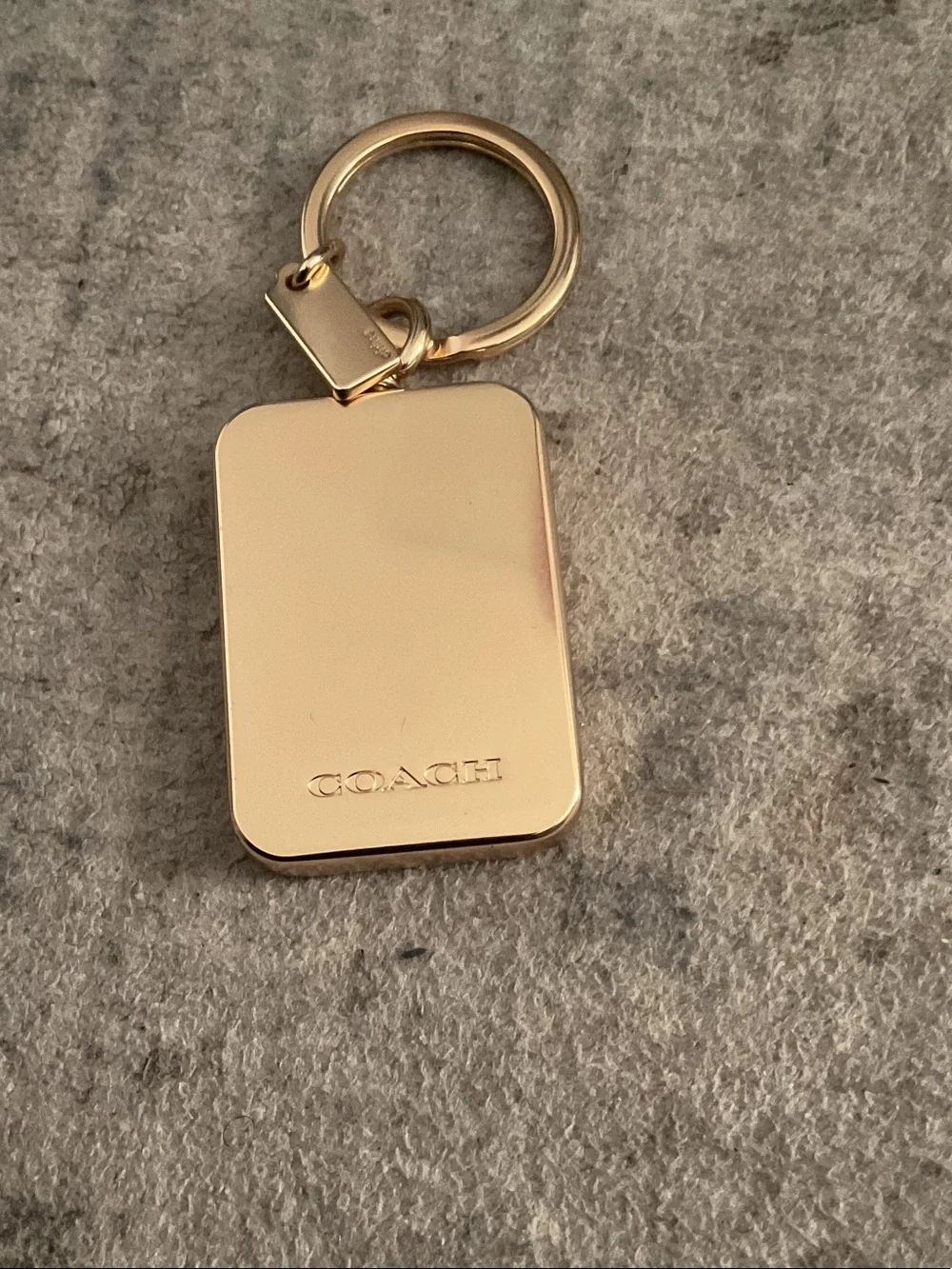 Coach Cream & Gold Logo Keyring Tag